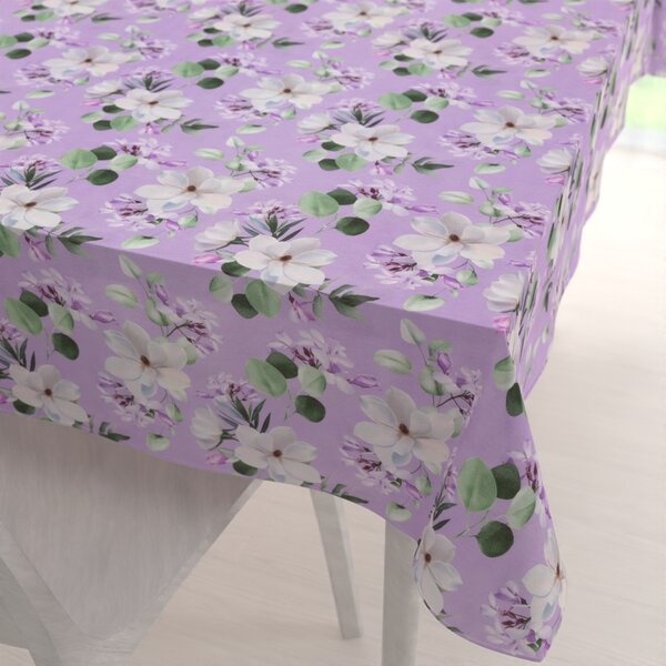 Biante Dekoračný obdĺžnikový obrus PML-044 Kvety magnólie na fialovom 120x160 cm
