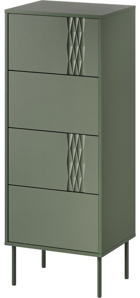 MEBLINE Komoda TIFFANY 4S zelená mat