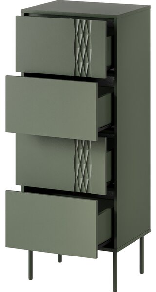 MEBLINE Komoda TIFFANY 4S zelená mat