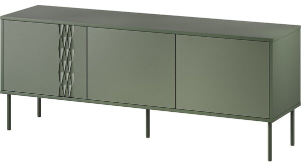 MEBLINE Komoda RTV TIFFANY 150 zelená mat