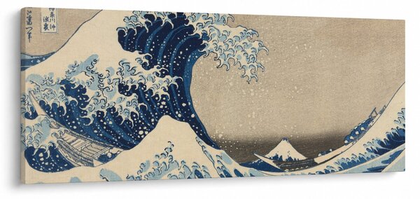 Obraz - Katsushika Hokusai, Under the Wave off Kanagawa, reprodukcia (120x50 cm)