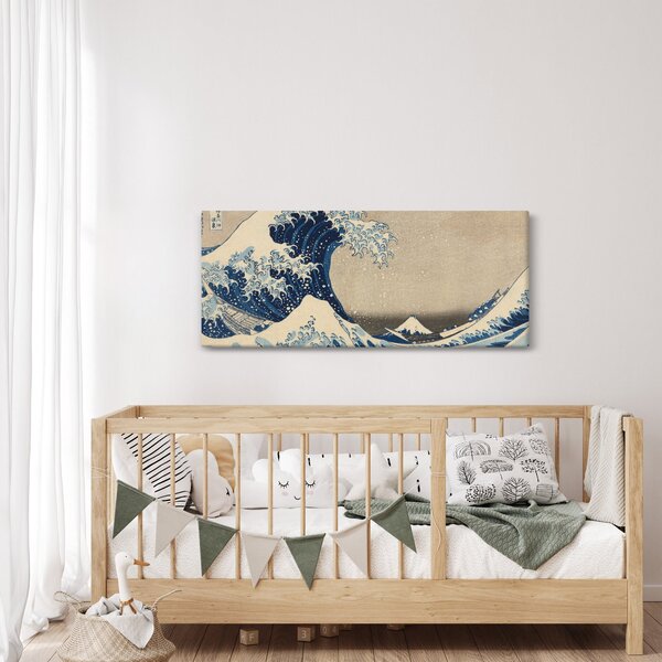 Obraz - Katsushika Hokusai, Under the Wave off Kanagawa, reprodukcia (120x50 cm)