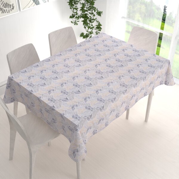 Biante Dekoračný obdĺžnikový obrus PML-057 Mozaika žltosivých listov na sivom 50x100 cm