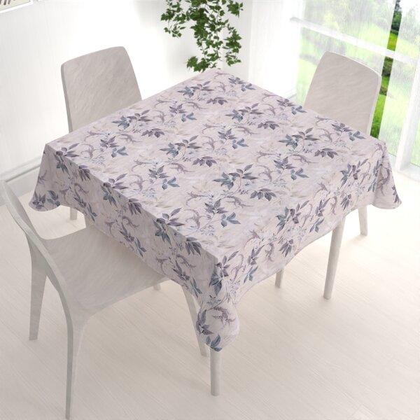 Biante Dekoračný štvorcový obrus PML-053 Popínavé lístky na béžovom 60x60 cm