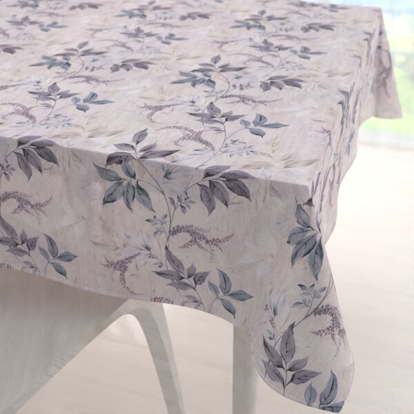 Biante Dekoračný štvorcový obrus PML-053 Popínavé lístky na béžovom 60x60 cm
