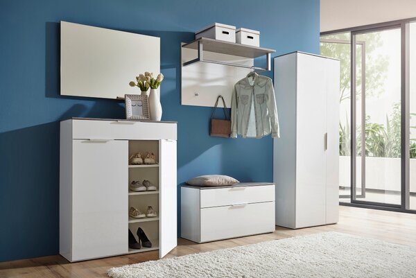 VEŠIAKOVÝ PANEL, sivá, biela, 90/60/35 cm Carryhome - Vešiakové steny, Online Only