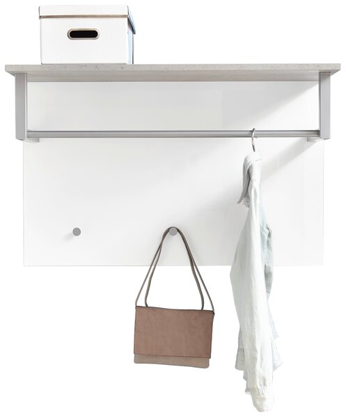 VEŠIAKOVÝ PANEL, sivá, biela, 90/60/35 cm Carryhome - Vešiakové steny, Online Only