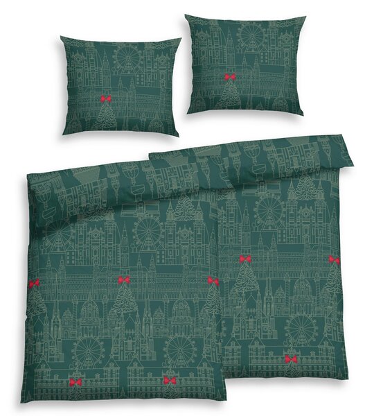 POSTEĽNÁ BIELIZEŇ, flanel, smaragdovozelená, 140/200 cm Florella - Obliečky & plachty