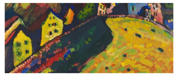 Obraz - Vasily Kandinsky, Houses at Murnau, reprodukcia (120x50 cm)