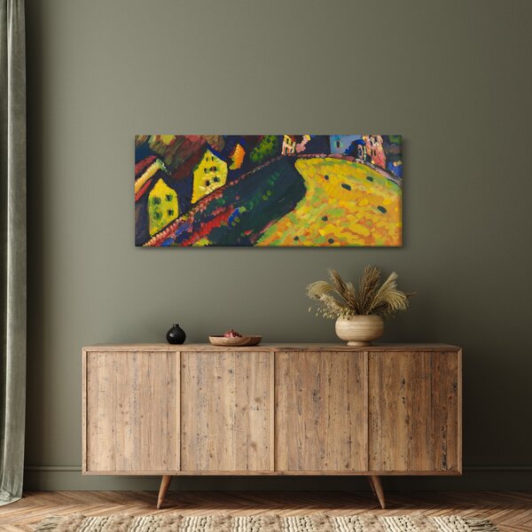 Obraz - Vasily Kandinsky, Houses at Murnau, reprodukcia (120x50 cm)