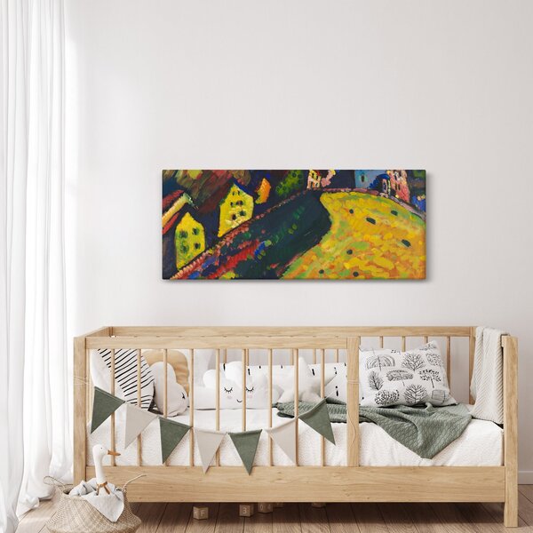 Obraz - Vasily Kandinsky, Houses at Murnau, reprodukcia (120x50 cm)