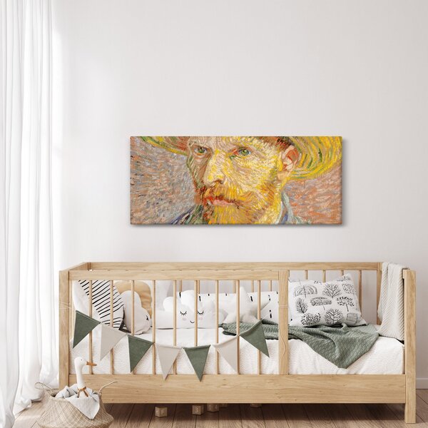 Obraz - Vincent van Gogh, Self-Portrait with a Straw Hat (The Potato Peeler), reprodukcia (120x50 cm)