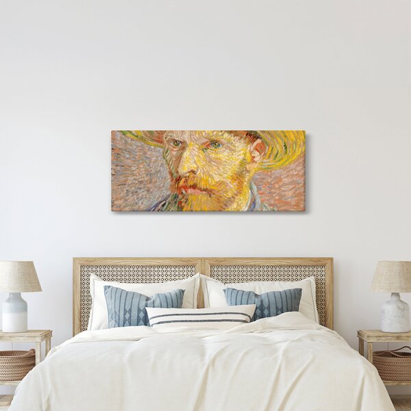 Obraz - Vincent van Gogh, Self-Portrait with a Straw Hat (The Potato Peeler), reprodukcia (120x50 cm)