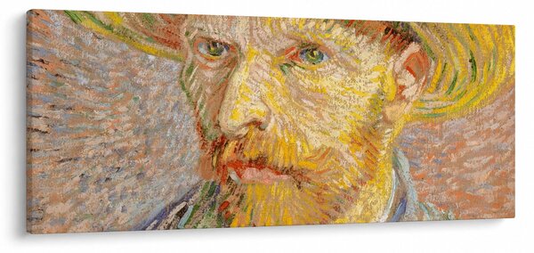 Obraz - Vincent van Gogh, Self-Portrait with a Straw Hat (The Potato Peeler), reprodukcia (120x50 cm)