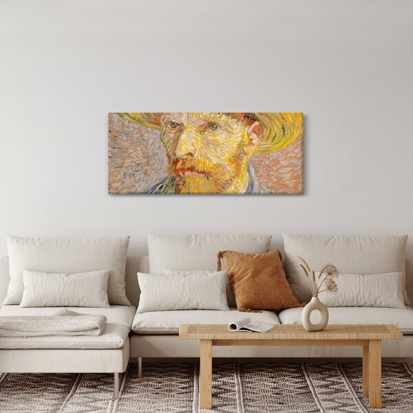 Obraz - Vincent van Gogh, Self-Portrait with a Straw Hat (The Potato Peeler), reprodukcia (120x50 cm)