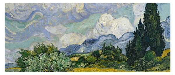 Obraz - Vincent van Gogh, Wheat Field with Cypresses, reprodukcia (120x50 cm)