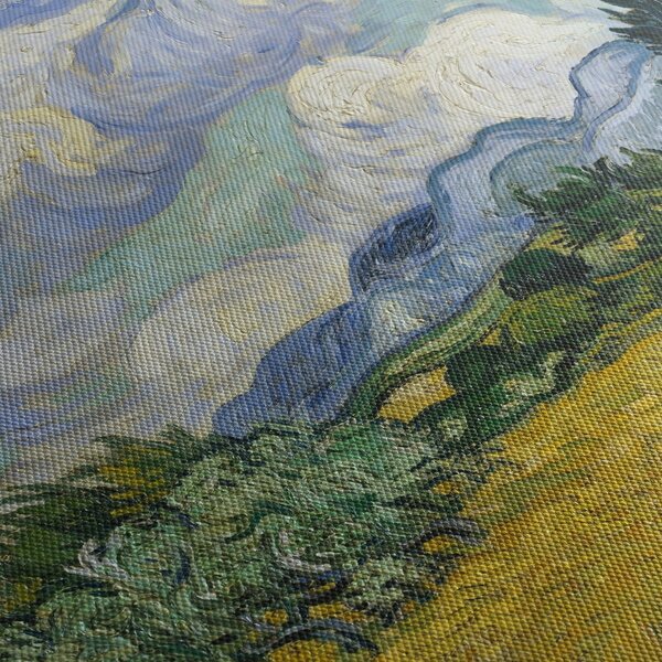 Obraz - Vincent van Gogh, Wheat Field with Cypresses, reprodukcia (120x50 cm)