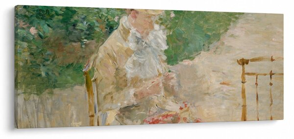 Obraz - Berthe Morisot, Young Woman Knitting, reprodukcia (120x50 cm)
