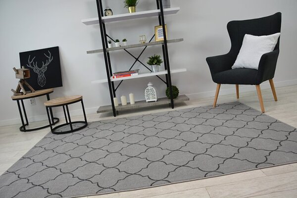 Koberec SENSE Micro 81220 strieborný/antracit TRELLIS