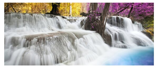 Obraz Erawan vodopádu v lese (120x50 cm)