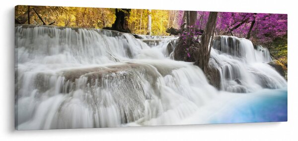 Obraz Erawan vodopádu v lese (120x50 cm)