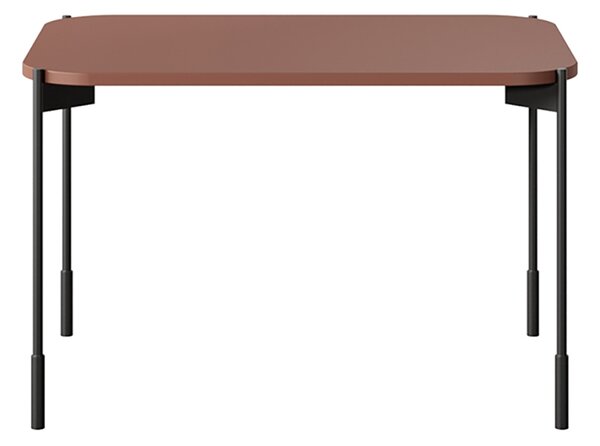 Kávový stolík Sonatia 70 cm obdĺžnikový na kovových nohách - burgund