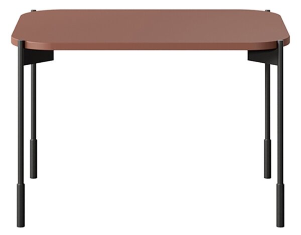 Kávový stolík Sonatia 60 cm obdĺžnikový na kovových nohách - burgund
