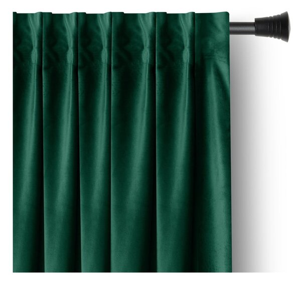 Tmavozelený zamatový dimout záves 140x245 cm Pleat – Restilo