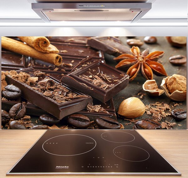 Sklenený panel do kuchynskej linky Čokoláda