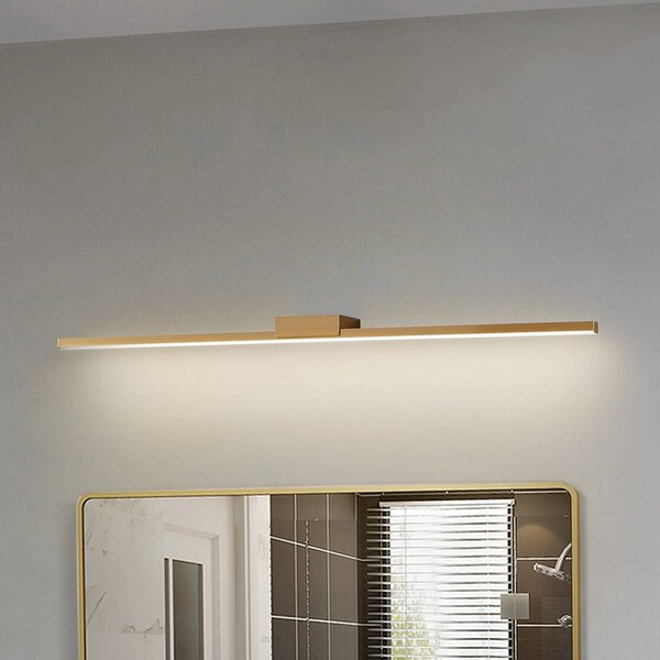 Lucande Zrkadlová lampa LED Kivana, meď, kov, 90 cm, IP44, Meď, Kúpeľňa, Hliník, Moderný, Nástenné svietidlo