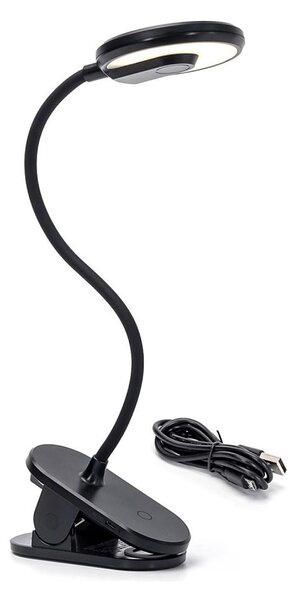 Aigostar - LED Stmievateľná nabíjacia stolná lampa s klipom LED/3W/5V 1800mAh čierna