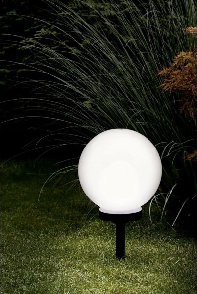 LED solárna lampa LED/1,2V 6500K 200 mAh pr. 30 cm IP44 biela/čierna