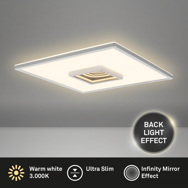 Briloner 3848014 - LED stropné svietidlo TORO LED/18W/230V 42x42 cm matný chróm