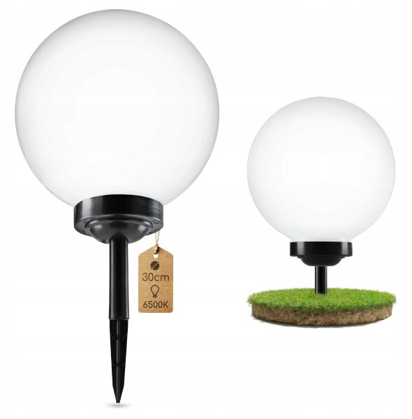 LED solárna lampa LED/1,2V 6500K 200 mAh pr. 30 cm IP44 biela/čierna