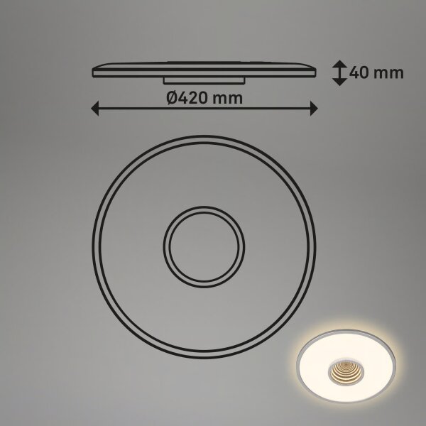 Briloner 3847014 - LED stropné svietidlo TORO LED/18W/230V priemer 42 cm matný chróm