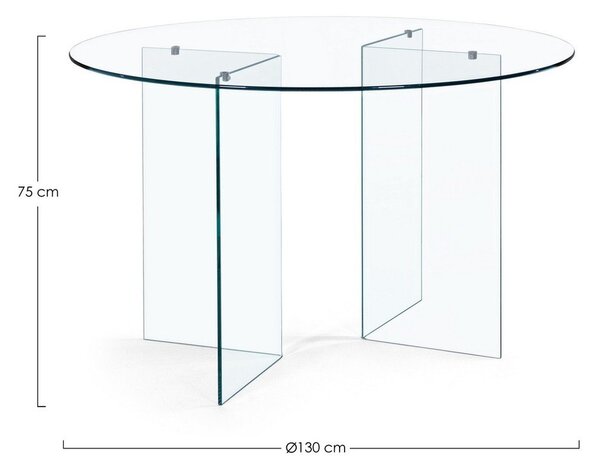 Sklenený okrúhly jedálenský stôl ø 130 cm Iride – Bizzotto