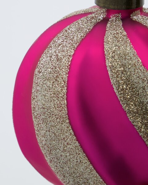 Sklenená vianočná ozdoba Chun Pink/Gold – set 4 ks