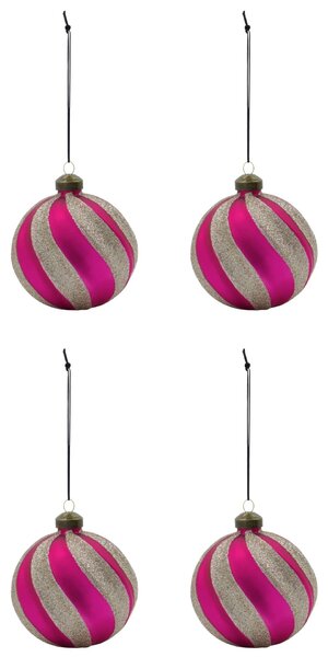 Sklenená vianočná ozdoba Chun Pink/Gold – set 4 ks