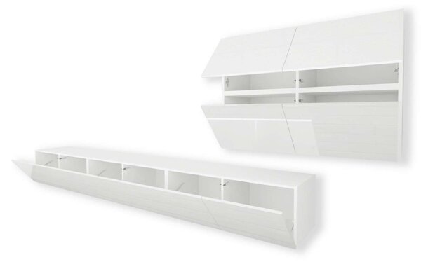 OBÝVACIA STENA ELEGANTE III BIELY LESK LED