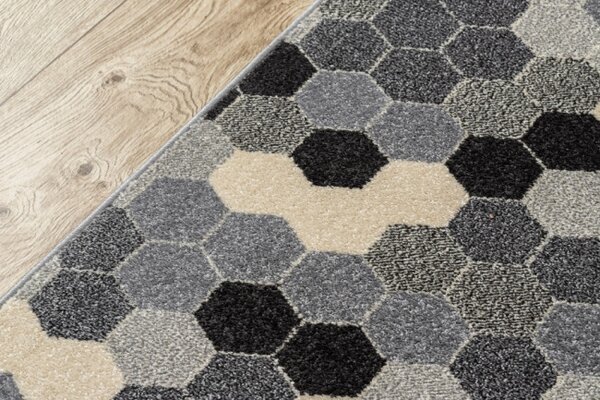 Behúň HEOS 78537 sivý / krém HEXAGON