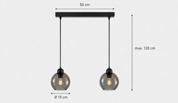 Luster na lanku UNO 2xE27/60W/230V čierna