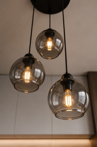 Luster na lanku UNO 3xE27/60W/230V čierna