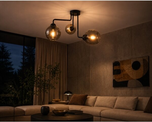 Prisadený luster OSMO 3xE27/60W/230V čierna