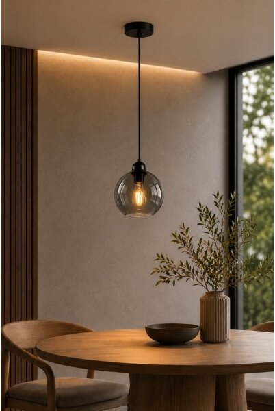 Luster na lanku UNO 1xE27/60W/230V čierna/dymová