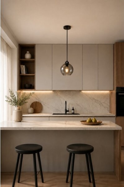 Luster na lanku UNO 1xE27/60W/230V čierna/dymová