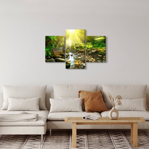 Obraz rieky v zelenom lese (90x60 cm)