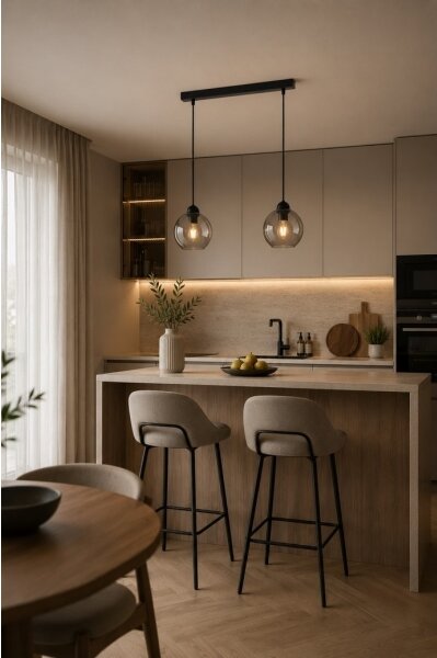 Luster na lanku UNO 2xE27/60W/230V čierna