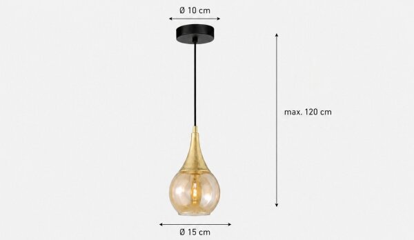 Luster na lanku LACRIMA HONEY 1xE27/60W/230V