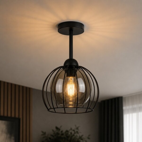 Prisadený luster SOLO BLACK 1xE27/60W/230V