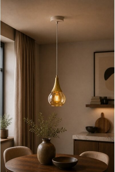 Luster na lanku LACRIMA WHITE 1xE27/60W/230V
